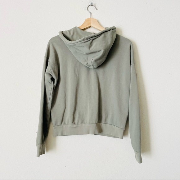 Mate the Label SMALL organic cotton full zip pocketed hoodie in green - Picture 4 of 7